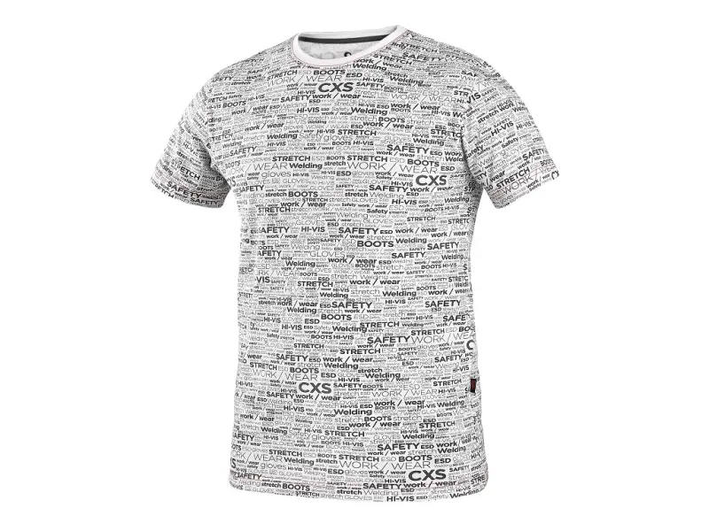 Tričko CXS DARREN, krátký rukáv, potisk CXS logo, bílé, vel. XL